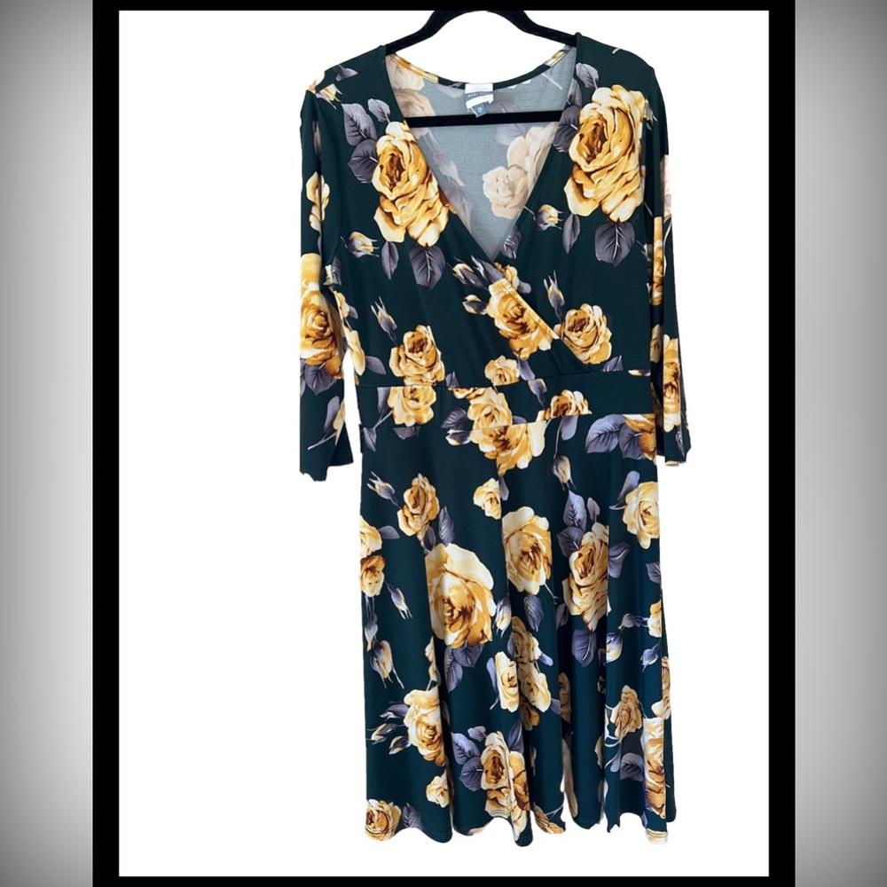 Meri Skye Lawrence 3/4 Sleeve Surplice Dress 1XL